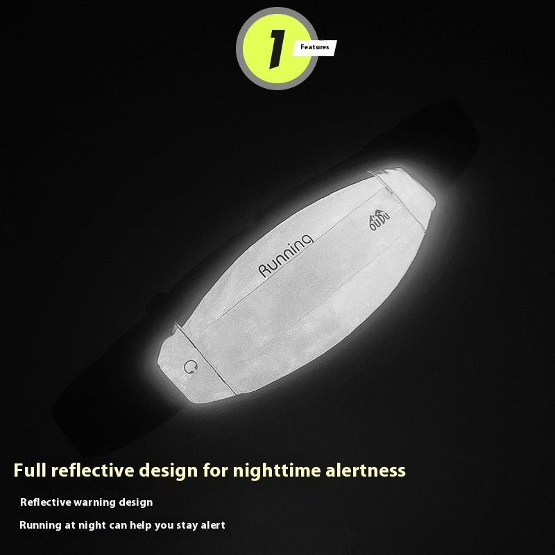 Men's And Women's Outdoor Sports Equipment Night Running Reflective Waterproof Close-fitting Waist Bag