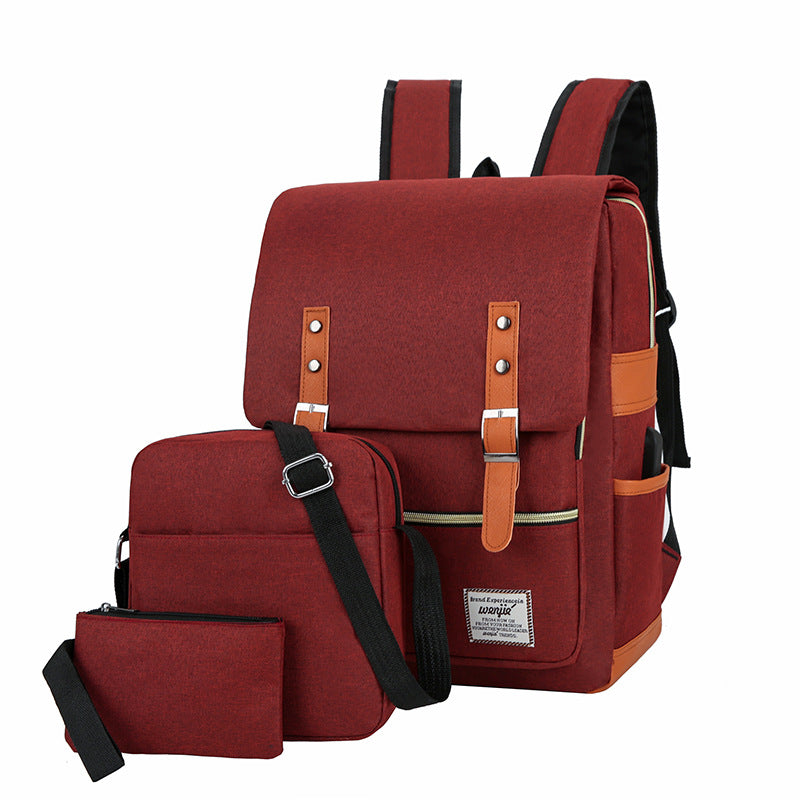Three-piece Backpack Large Capacity Simple Business Computer Bag