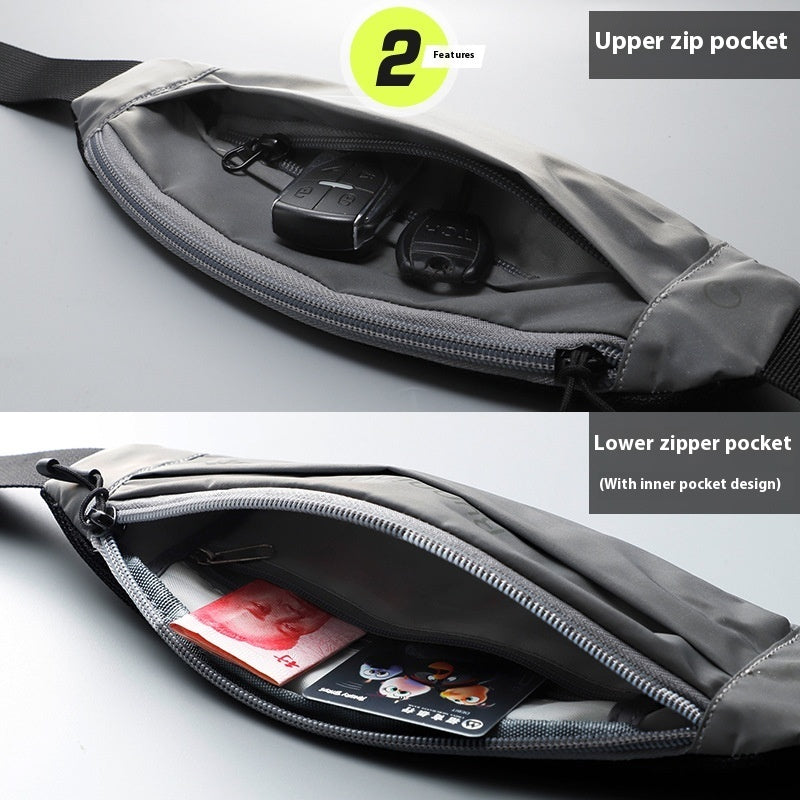 Men's And Women's Outdoor Sports Equipment Night Running Reflective Waterproof Close-fitting Waist Bag