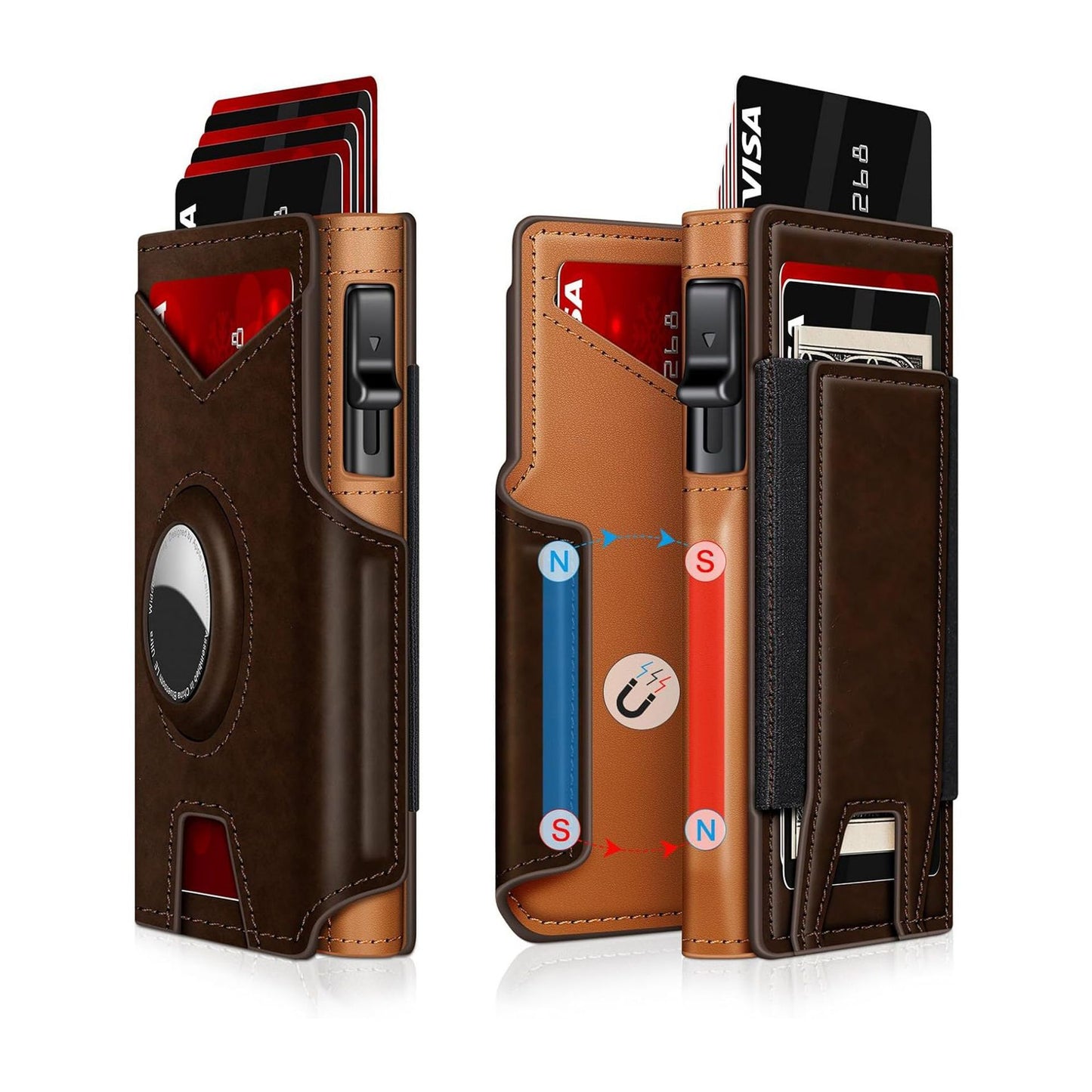 Men's RFID Anti-theft Brush Aluminum Alloy Card Bag