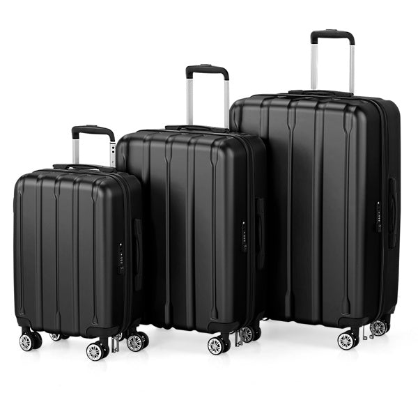 Three In One Set With Vertical Stripe Pattern ABS PC Luggage, 20in, 24in, 28in ABS